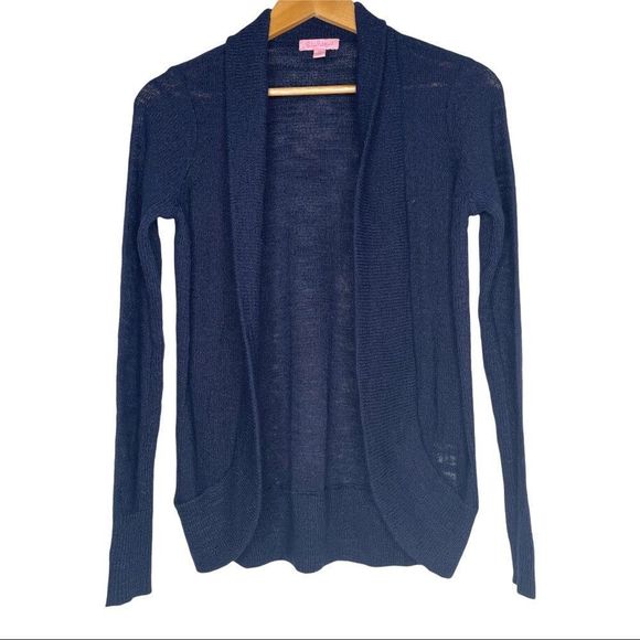 Lilly Pulitzer Sweaters - Lilly Pulitzer Navy Blue Loose Knit Open Cardigan Size XS